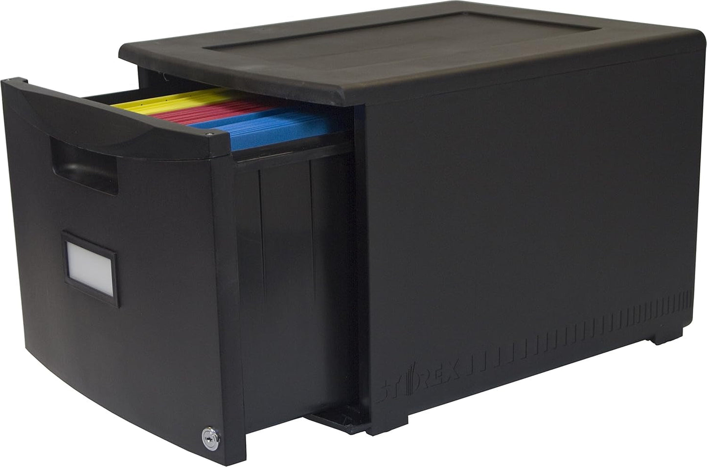 Plastic One-Drawer File Cabinet – Locking Document Organizer for Home and Office, Black, 1-Pack (61265B01C)-3