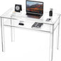 Clear Acrylic Desk with Open Storage for Home Office-0