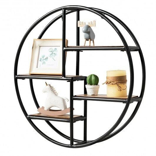 Hanging Storage Shelf Circular Wall-Mounted 4-Tier Rack-1