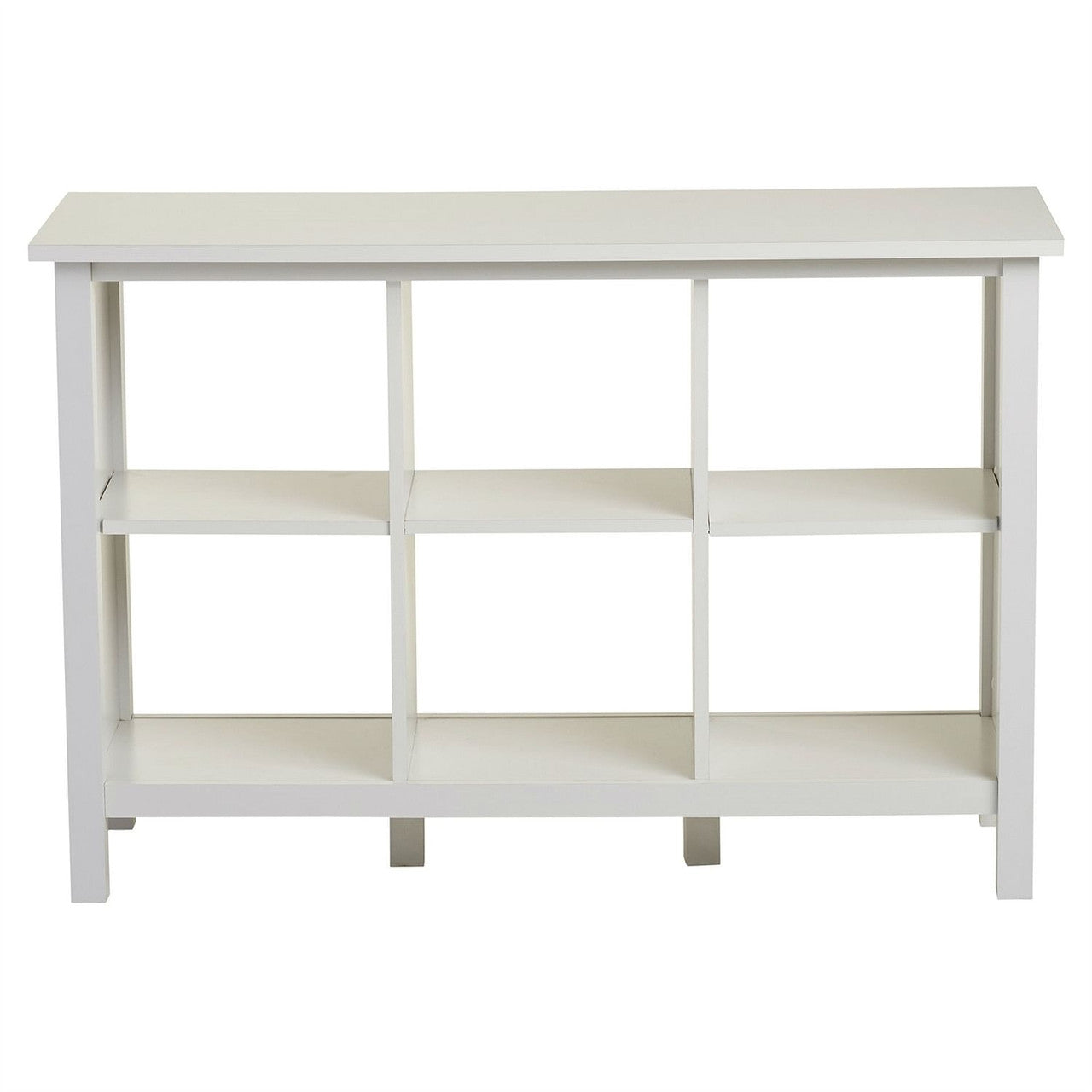 Adjustable Shelf 6-Cube Bookcase Storage Unit Sideboard in White-1