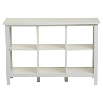 Adjustable Shelf 6-Cube Bookcase Storage Unit Sideboard in White-1
