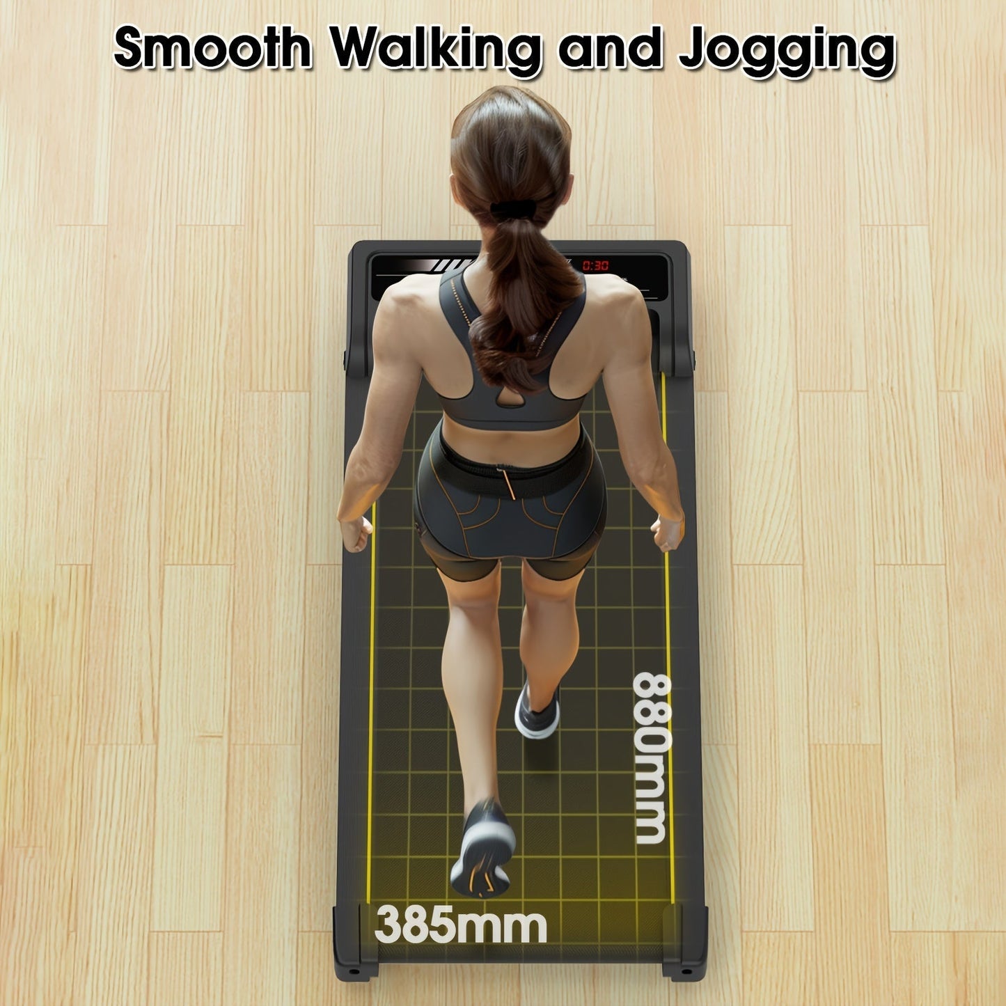 Under Desk Walking Pad - Home Gym Office Fitness Equipment(Black)-3