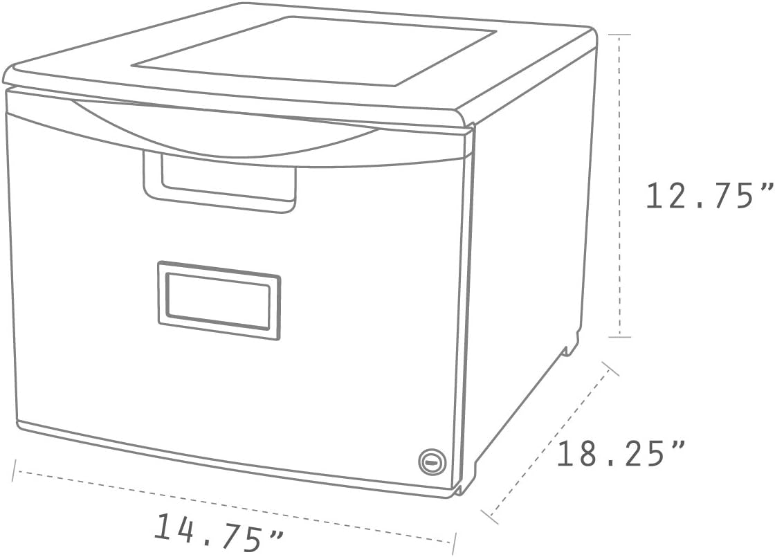 Plastic One-Drawer File Cabinet – Locking Document Organizer for Home and Office, Black, 1-Pack (61265B01C)-1