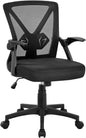 Home Office Chair Work Desk Chair Swivel Computer Mesh Chair with Flip-Up Arms Adjustable Height Lumbar Support Executive Office Task Chair for Home Office Students Study, Black-0